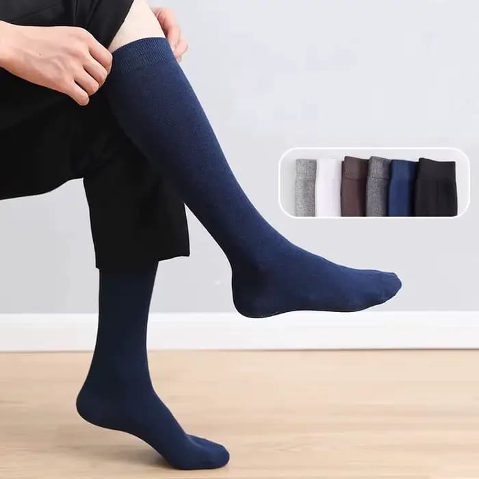 Hommes chaussettes longues bas coton solide affaires doux élastique robe de soirée formel Gentleman chaud thermique