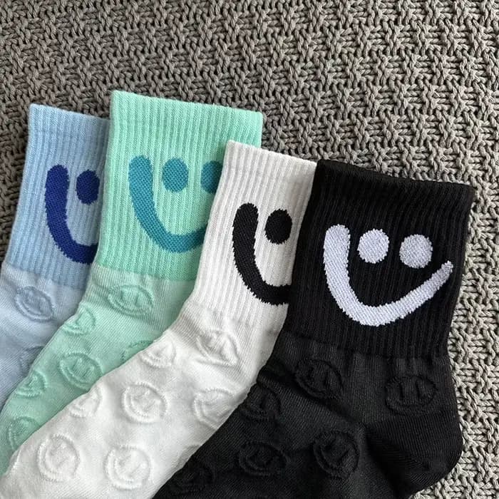 Chaussettes pour femmes visage souriant mignon Style coréen boîte-cadeau paquet printemps/été