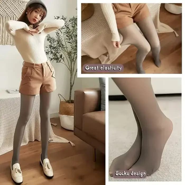 Collants thermiques doublés polaire femme