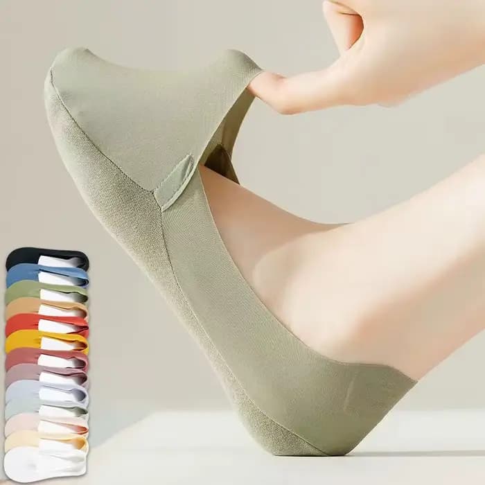 5 paires de chaussettes respirantes invisibles en Silicone pour femmes, antidérapantes, couleur unie, chaussettes de bateau confortables de haute qualité, sans spectacle, Ultra-fines