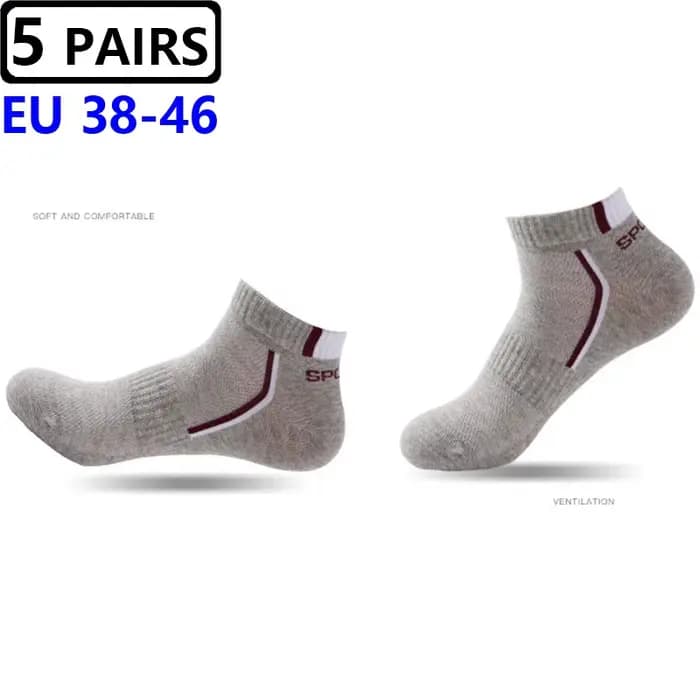 5 paires/ensemble hommes EU43-46 grande taille chaussettes Tube bas cheville