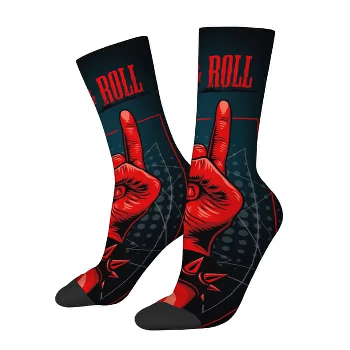 ROCK & ROLL Street Hip-Hop chaussettes pour hommes nouveauté drôle heureux équipage