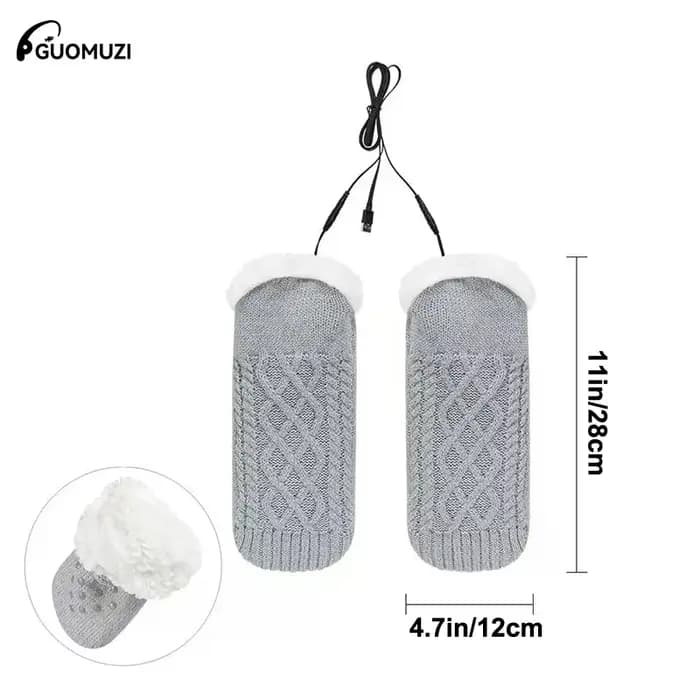 Chaussettes chauffantes électriques en polaire