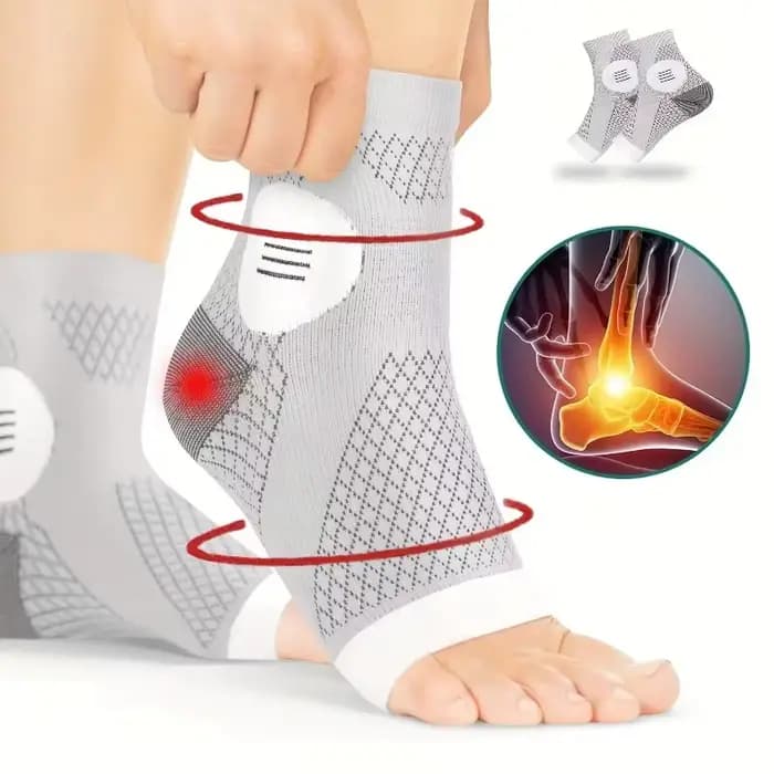 1 Paire de Chaussettes de Compression Cheville Haute Qualité avec Soutien de la Voûte Plantaire et de la Cheville, Manchons de Pression pour les Pieds, Conception à Bout Ouvert, Chaussettes pour Neuro
