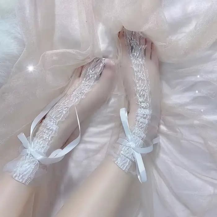 Chaussettes en dentelle de cils en maille transparente pour femmes, chaussettes de gaze de princesse ultra-fines pour dames, nœud Sox, chaussettes sexy pour femmes, 3 couleurs