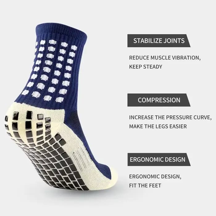 1 paire de chaussettes de football antidérapantes