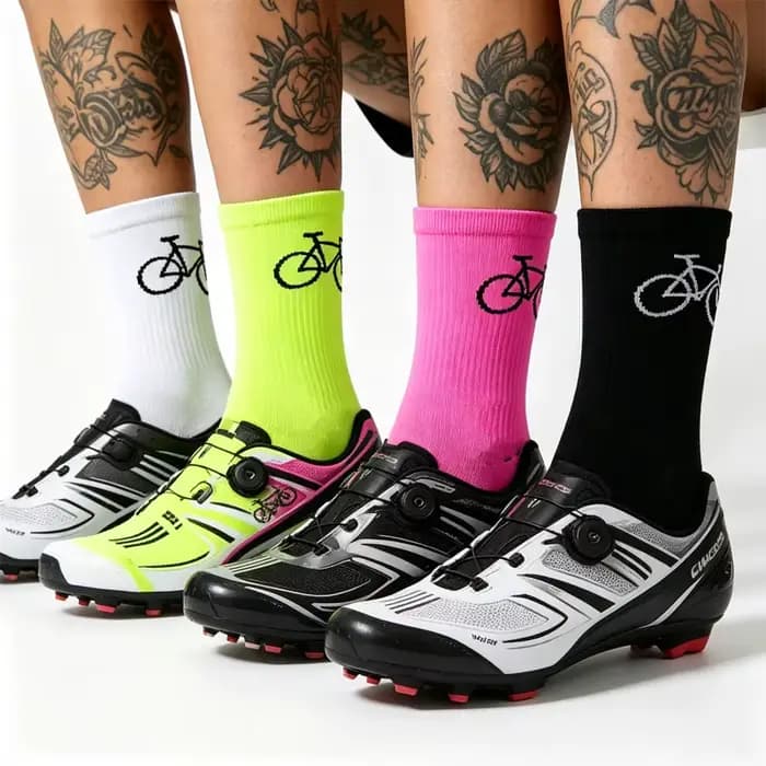 Chaussettes de cyclisme pour vélo de montagne, respirantes, à séchage rapide, extensibles, pour vélo de route, Sports de plein air, course, course à pied