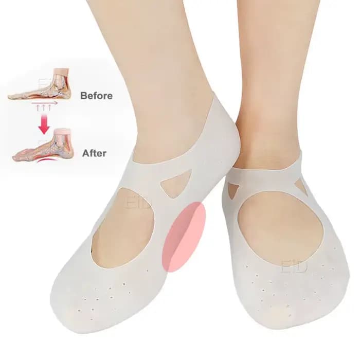 EiD – chaussettes en Gel de Silicone pour les pieds, soins anti-gerçures, anti-douleur, anti-fissure, hydratant, élimine la peau morte, avec trou
