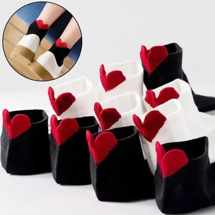 Femmes blanc coeur chaussettes femme coton cheville chaussette mignon
