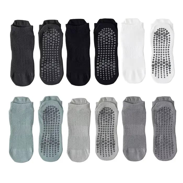 Chaussettes de Yoga hommes coton mince Silicone poignée antidérapante Pilates chaussette à cheville basse