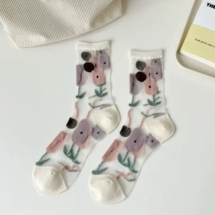 Chaussettes en dentelle transparente pour femmes, chaussettes carillon décontractées, respirantes, douces, mignonnes, style coréen, mode, été