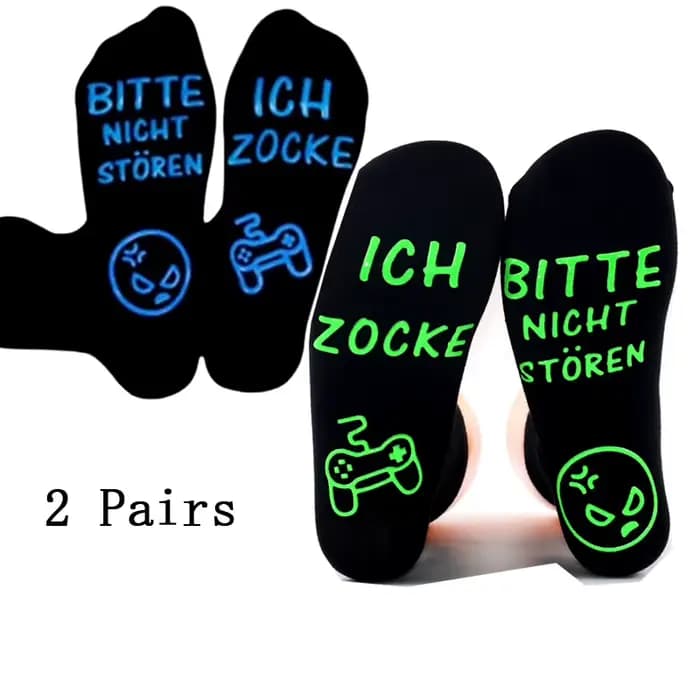 2/3 paires hommes chaussettes en caoutchouc allemagne lettre antidérapant homme décontracté drôle mâle équipage chaussettes S05