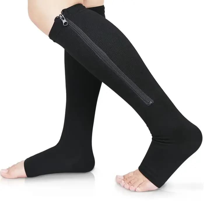 Chaussettes de compression à fermeture éclair pour femmes et hommes