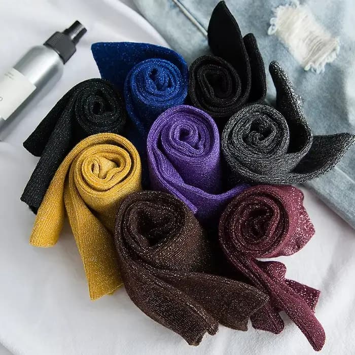 Chaussettes brillantes à paillettes pour femmes