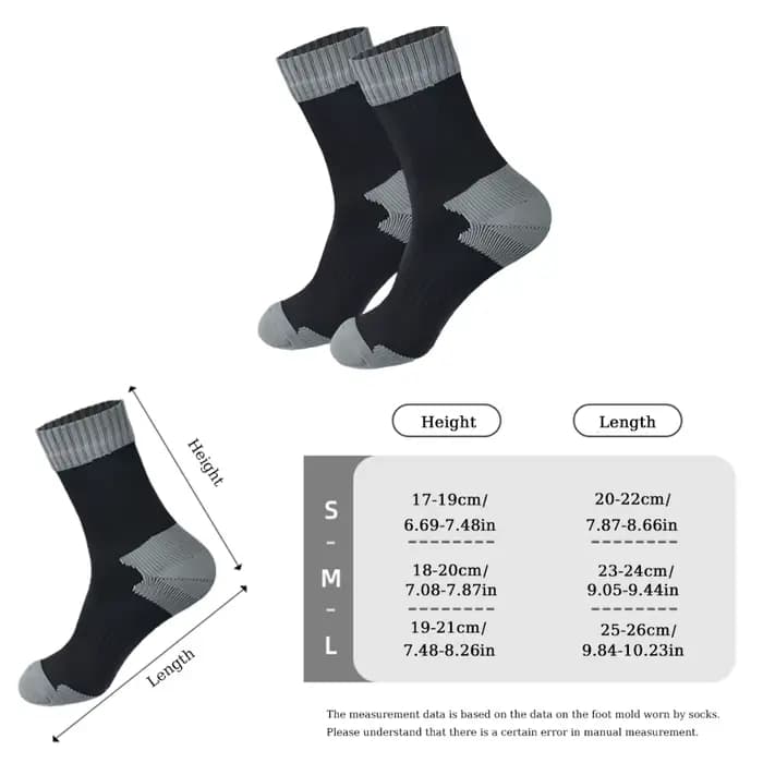 Chaussettes imperméables Sports de plein air randonnée Wading Camping Trekking hiver ski chaussette chaude respirant