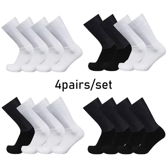 Chaussettes de sport en silicone, 4 paires/ensemble