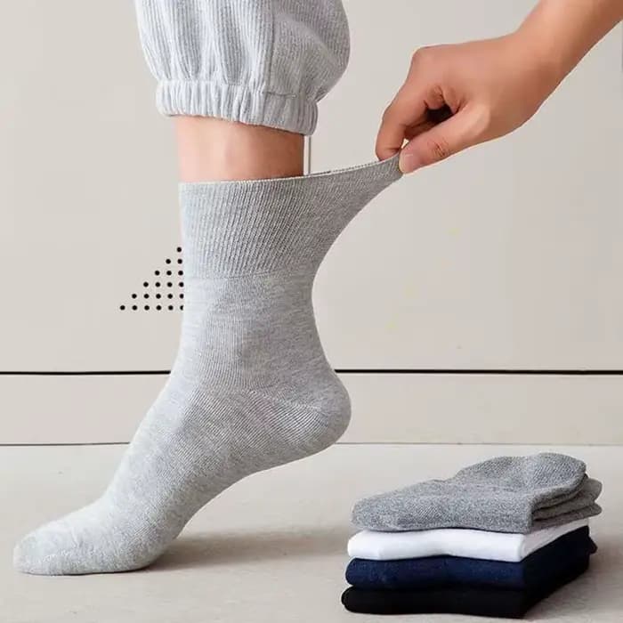 5 paires de chaussettes moyennes pour diabétiques en coton de qualité pour femmes