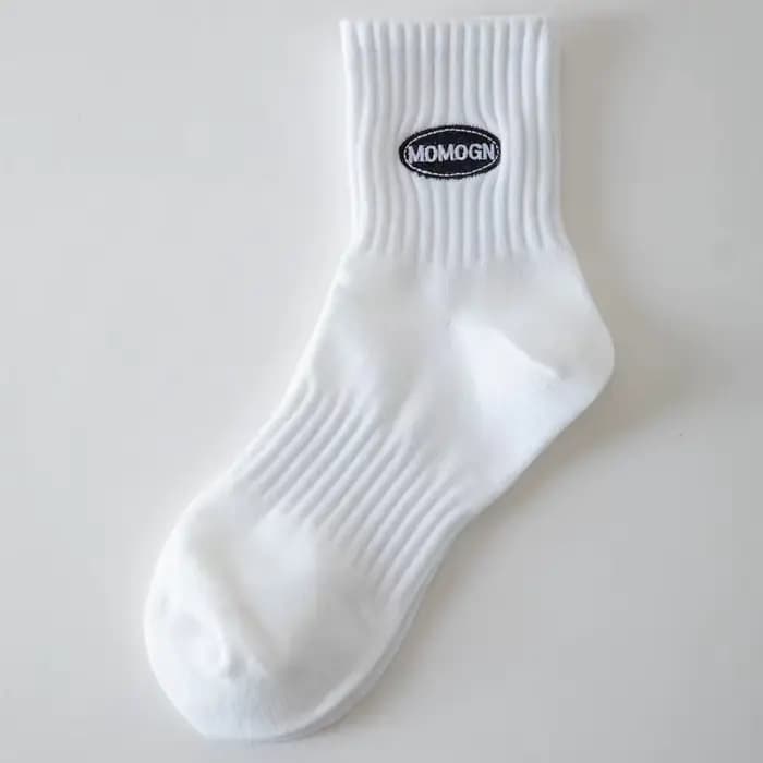 4 paires de chaussettes en coton pour hommes et femmes, chaussettes de course Anti-odeur quatre saisons, chaussettes de sport en coton brodées absorbant la sueur