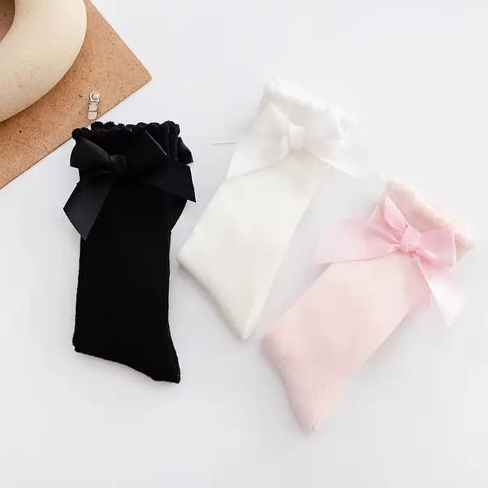 Chaussettes Mi-Hautes en Coton avec Gros Nministériels d pour Nouveau-né Fille
