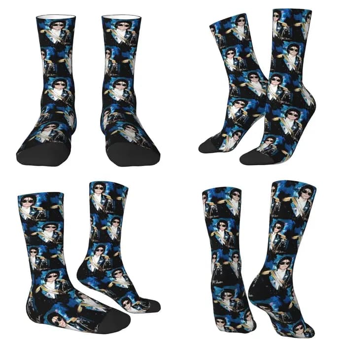 Michael 1984 Grammys Jackson Pop Art Portrait chaussettes Harajuku bas toutes saisons