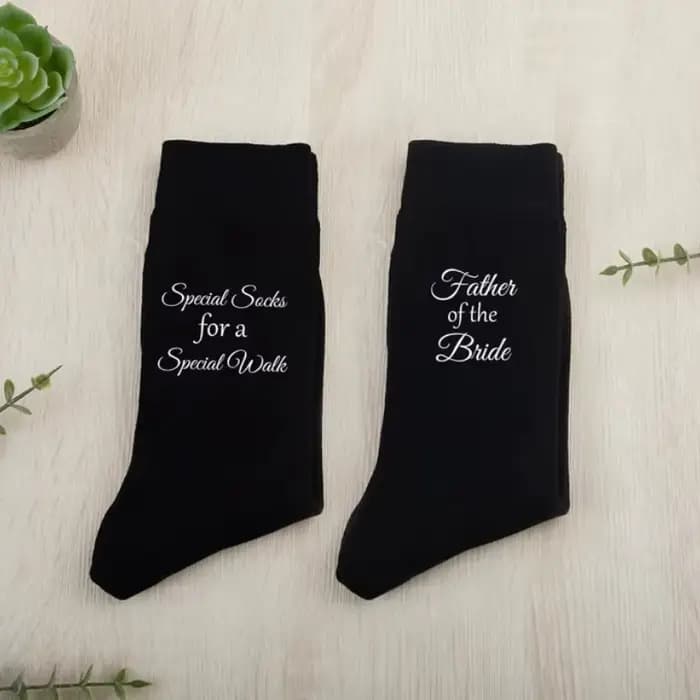 Chaussettes spéciales chaussettes de fête de mariage cadeau père de la mariée fournitures de décoration de jour de mariage cadeaux chaussettes noires père de la mariée