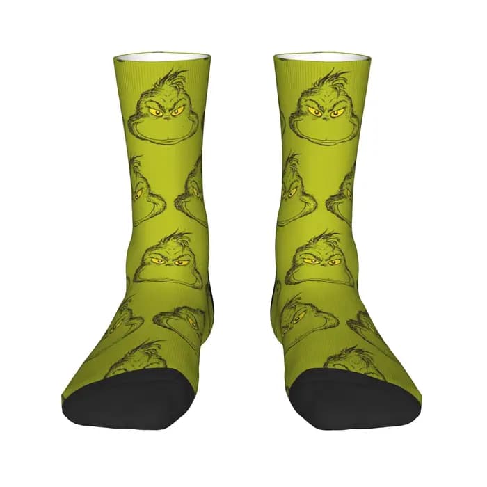 Nouvelles chaussettes pour hommes Hip Hop noël-s-vert-s-graissé chaussette Polyester Sport femmes