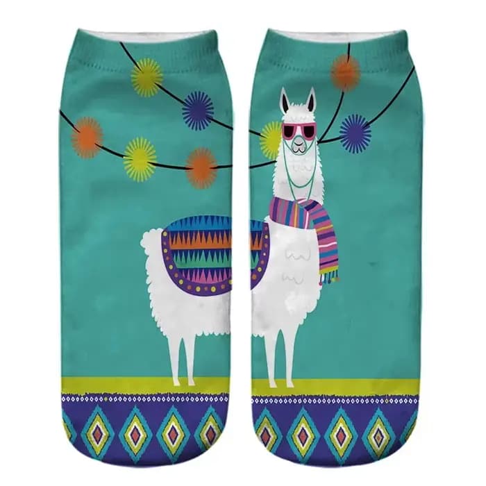 Chaussettes courtes en coton imprimé 3D pour femmes