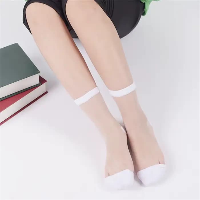 Chaussettes Sexy en résille et dentelle transparente pour femmes