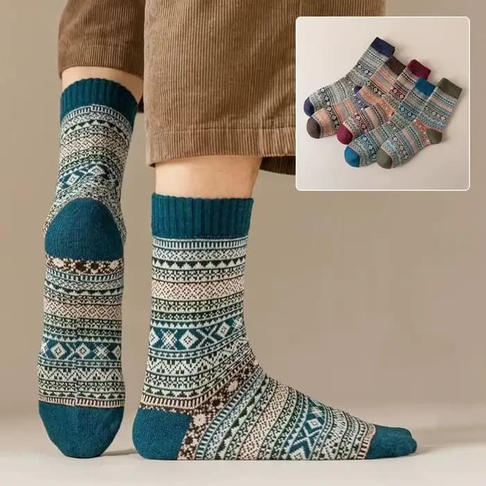 Chaussettes d'hiver en laine optique pour hommes
