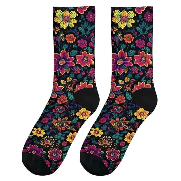 Chaussettes tricotées vintage fun floral pour hommes