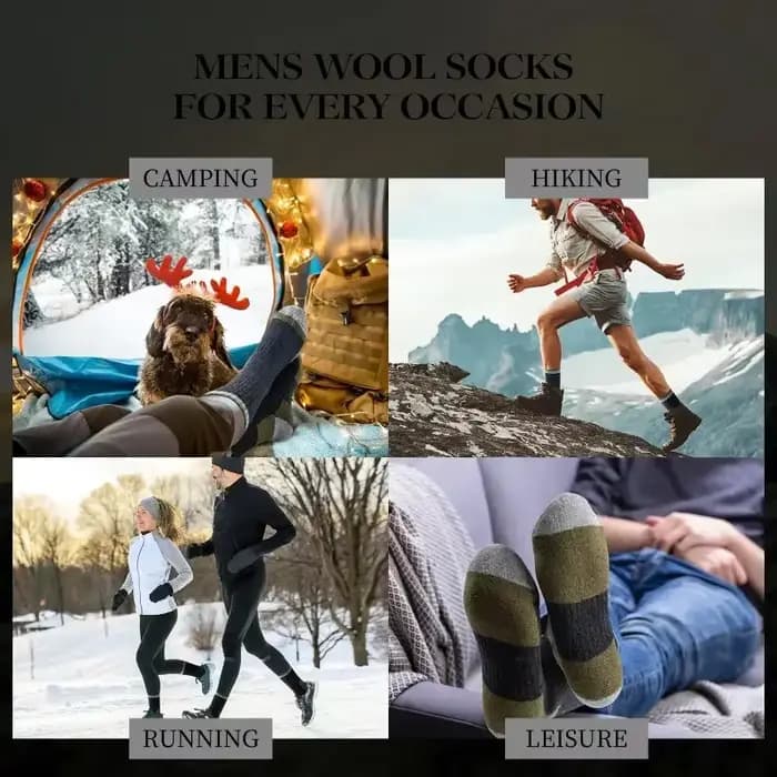 Chaussettes d'hiver en laine mérinos pour hommes et femmes