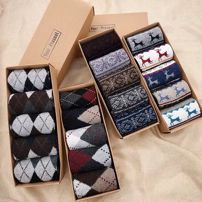 Lot de 5 paires de chaussettes décontractées en coton pour hommes