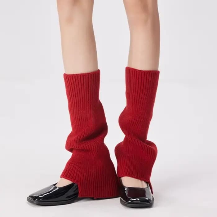 Chaussettes longues en tricot rouge pour le Nouvel An