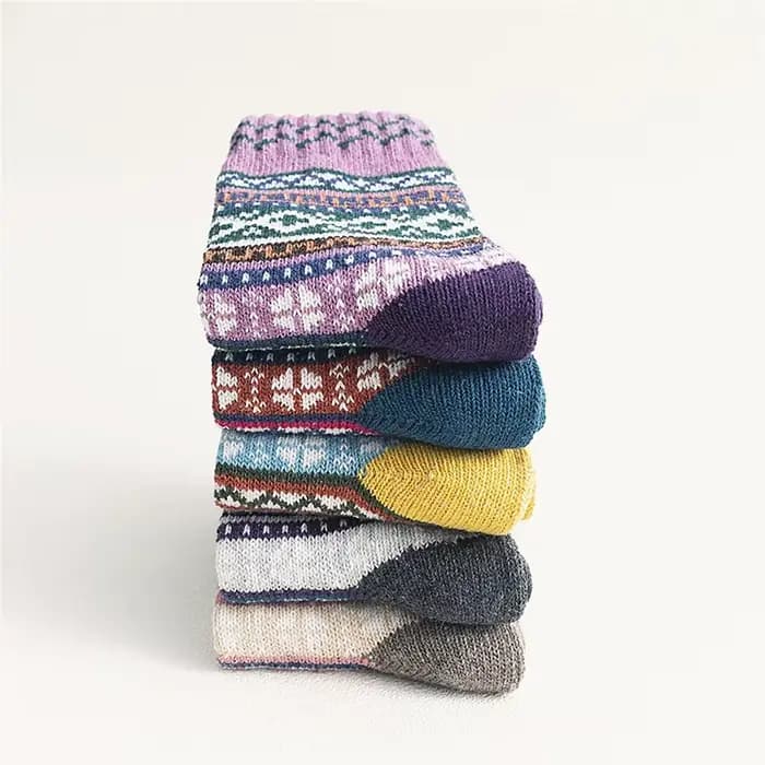 5 paires/lot femmes laine chaussettes automne hiver chaud nouvelle mode confortable dames
