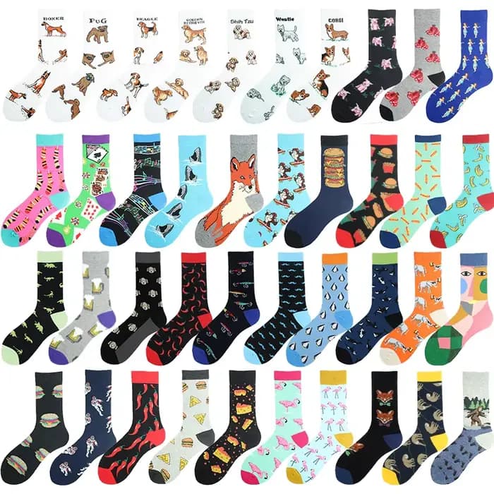 Nouveauté Chili flamants Sokken fromage Pizza requin désisgn Hip Hop chaussettes drôles hommes Happy Crew Harajuku unisexe Skateboard Skarpetki