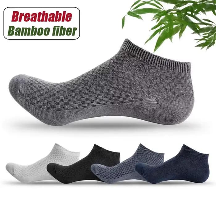 5 paires/chaussettes en tissu de bambou pour hommes chaussettes décontractées en Fiber de bambou de haute qualité respirant antibactérien déodorant chaussettes de cheville pour hommesEU45