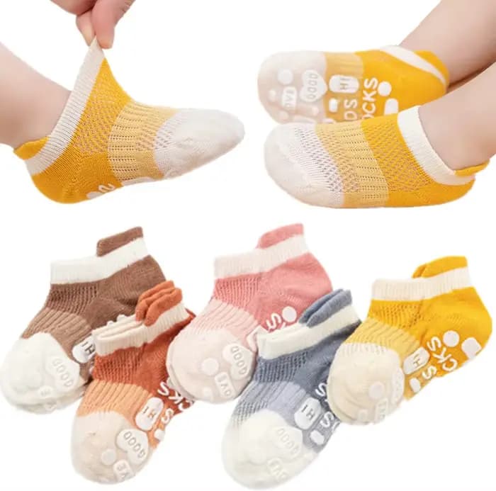 Chaussettes coordonnantes en maille fine pour bébés, chaussettes à œillets pour tout-petits, chaussettes unisexes pour filles et garçons, chaussettes de rinçage au sol sans spectacle