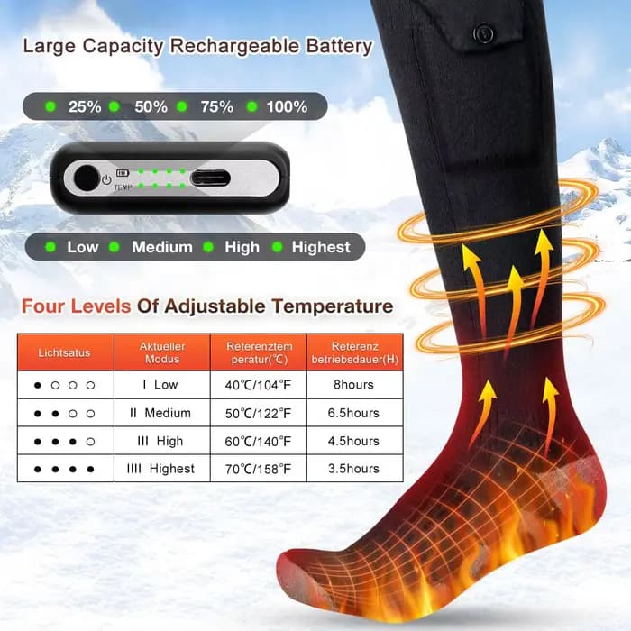 Chaussettes chauffantes pour hommes et femmes