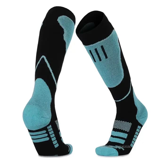 1 paire de chaussettes thermiques en laine mérinos pour hommes et femmes, chaussettes de Compression longues et chaudes pour l'hiver, pour Ski, randonnée, snowboard, escalade, sport