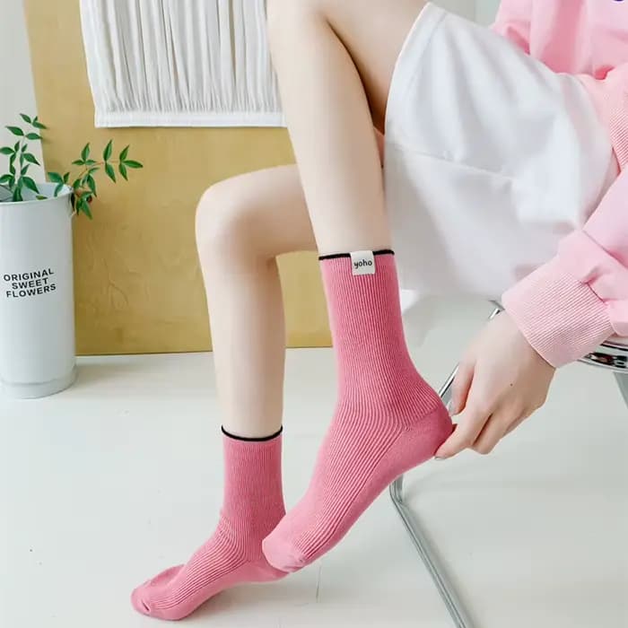 Chaussettes pour femmes, amusantes, printemps-été, Kawai, respirantes, ultra fines, mi-mollet, couleurs bonbons variées, mi-mollet, en coton, mode, douces