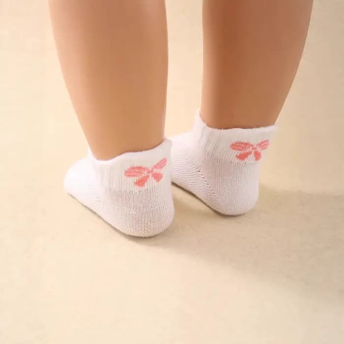 5 paires/ensemble de chaussettes blanches pour bébé
