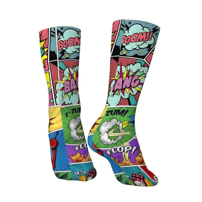 Chaussettes pour hommes à imprimé pop art cartoon