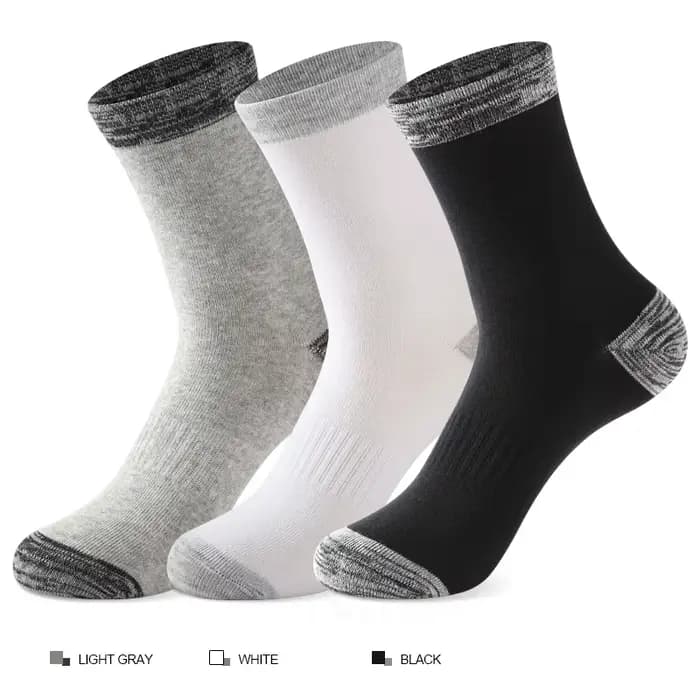 6 paires chaussettes d'hiver hommes coton noir loisirs affaires longues chaussettes marche course randonnée chaussettes thermiques mâle grande taille 38-48