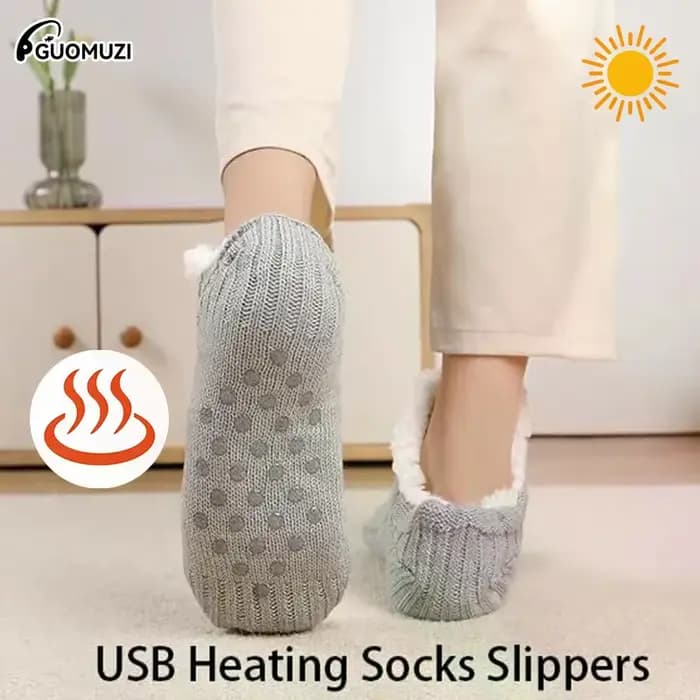 Chaussettes chauffantes électriques en polaire
