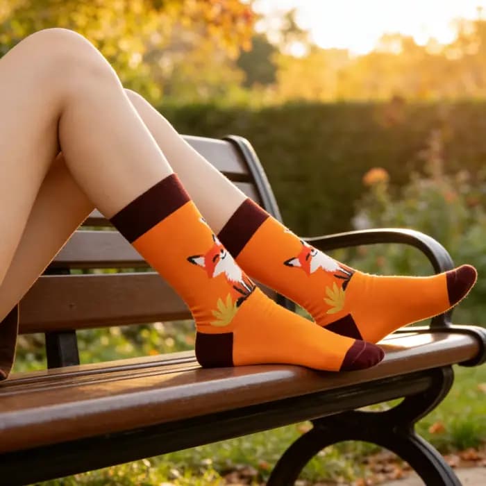 1 paire de chaussettes mignonnes et adorables à motif renard pour hommes et femmes