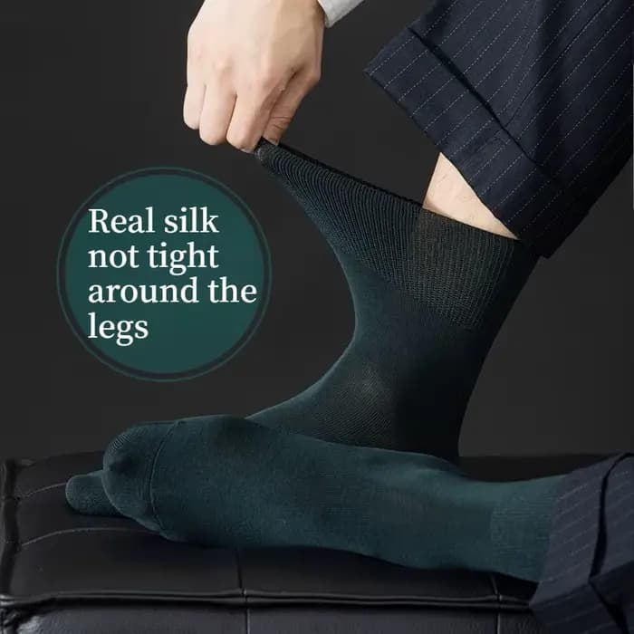 Chaussettes habillées en soie véritable pour hommes