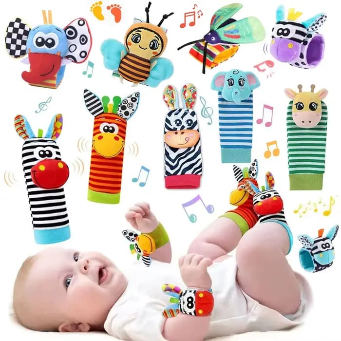 Bébé poignet hochets chaussettes nouveau-né animaux