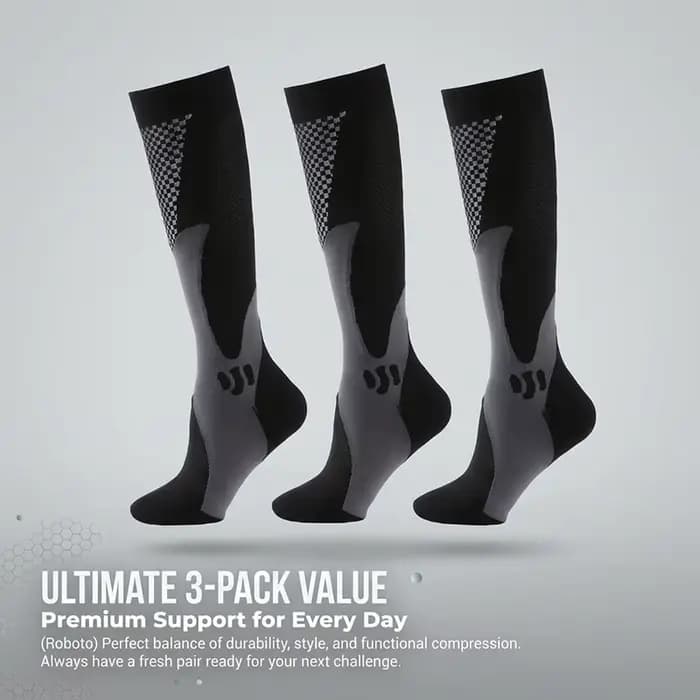 1/3 paires de chaussettes de compression unisexes en nylon pour l'été