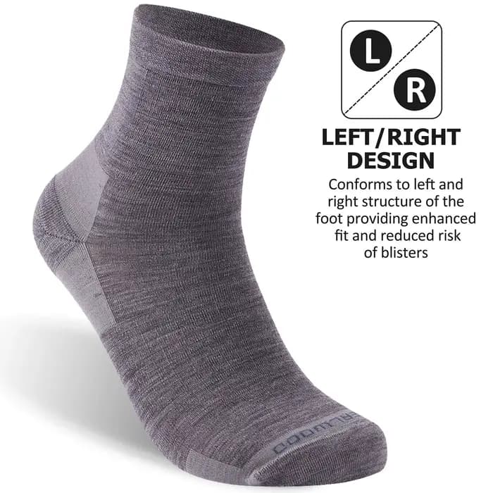 ZEALWOOD 3 paires de chaussettes de course en laine mérinos pour hommes et femmes, série Lifestyle, anti-ampoules, coussinées, ultra-légères, pour le tennis