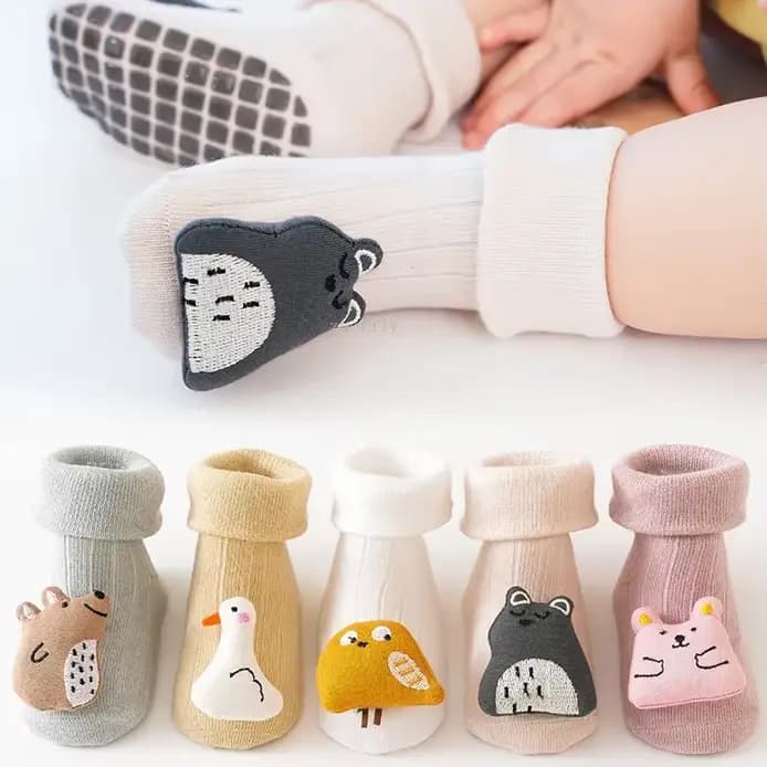 Mignon dessin animé Animal bébé chaussettes pour garçon fille printemps coton ours canard anti-dérapant semelle